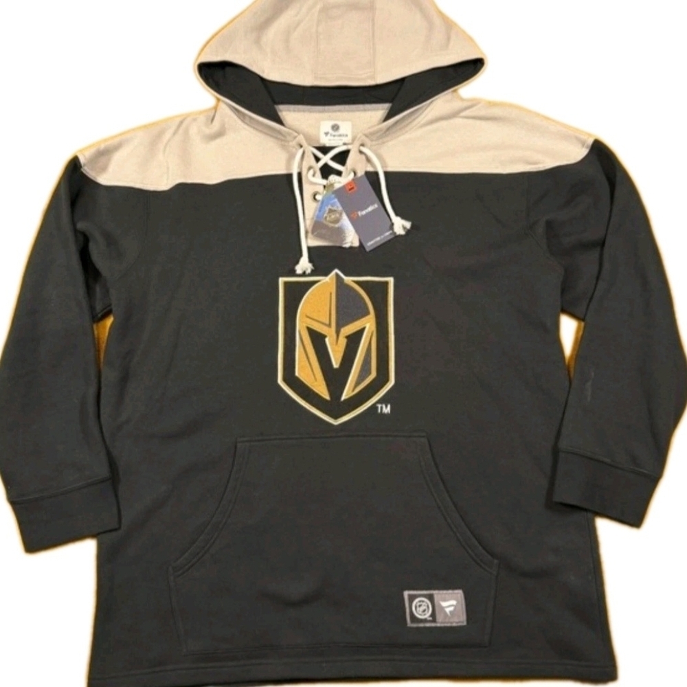 Fanatics Vegas Golden Knights NHL Hockey Black/Gray LaceUp Hoodie Mens Size XXL